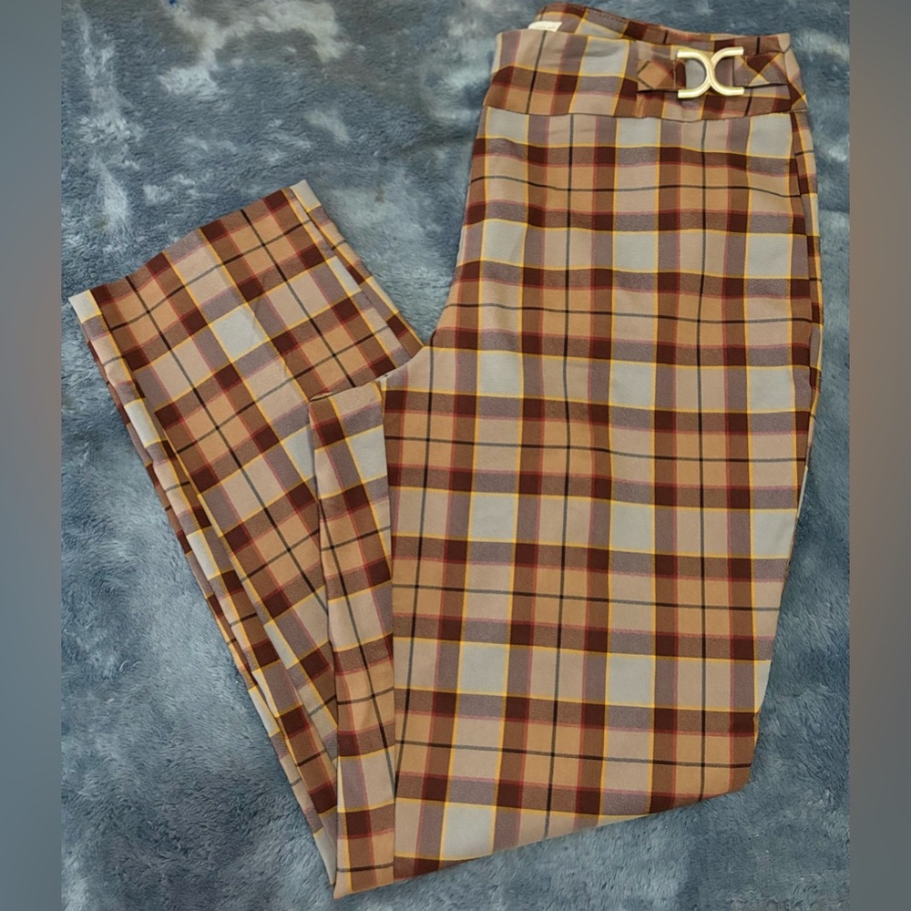 Cato Plaid Dress Pants - Brown and Tan